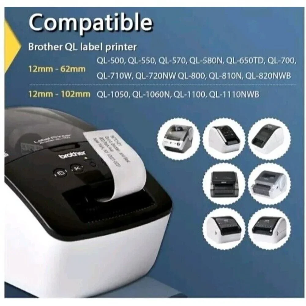 Betckey Premium Labels For Brother QL Label Printer  2212 2.4in X 50ft 10 Rolls